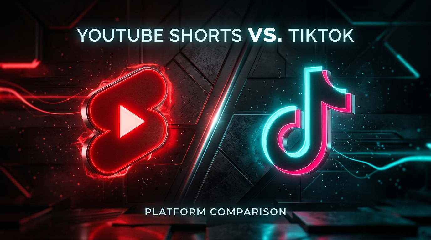 YouTube Shorts vs TikTok 플랫폼 비교 분석 인포그래픽
